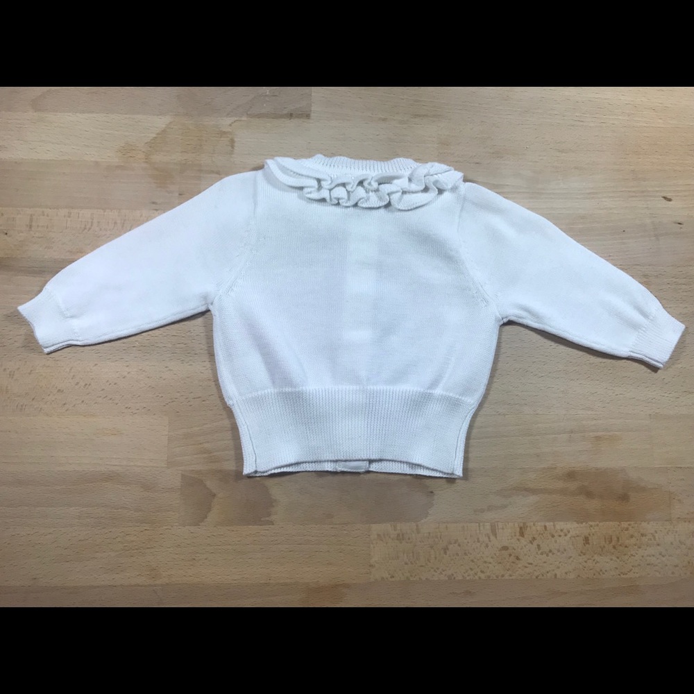 Baby CZ Ruffle Collar Cardigan Sweater - Picture 3 of 4